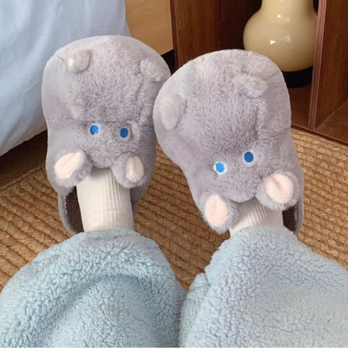 Snuggly Hippo Slippers